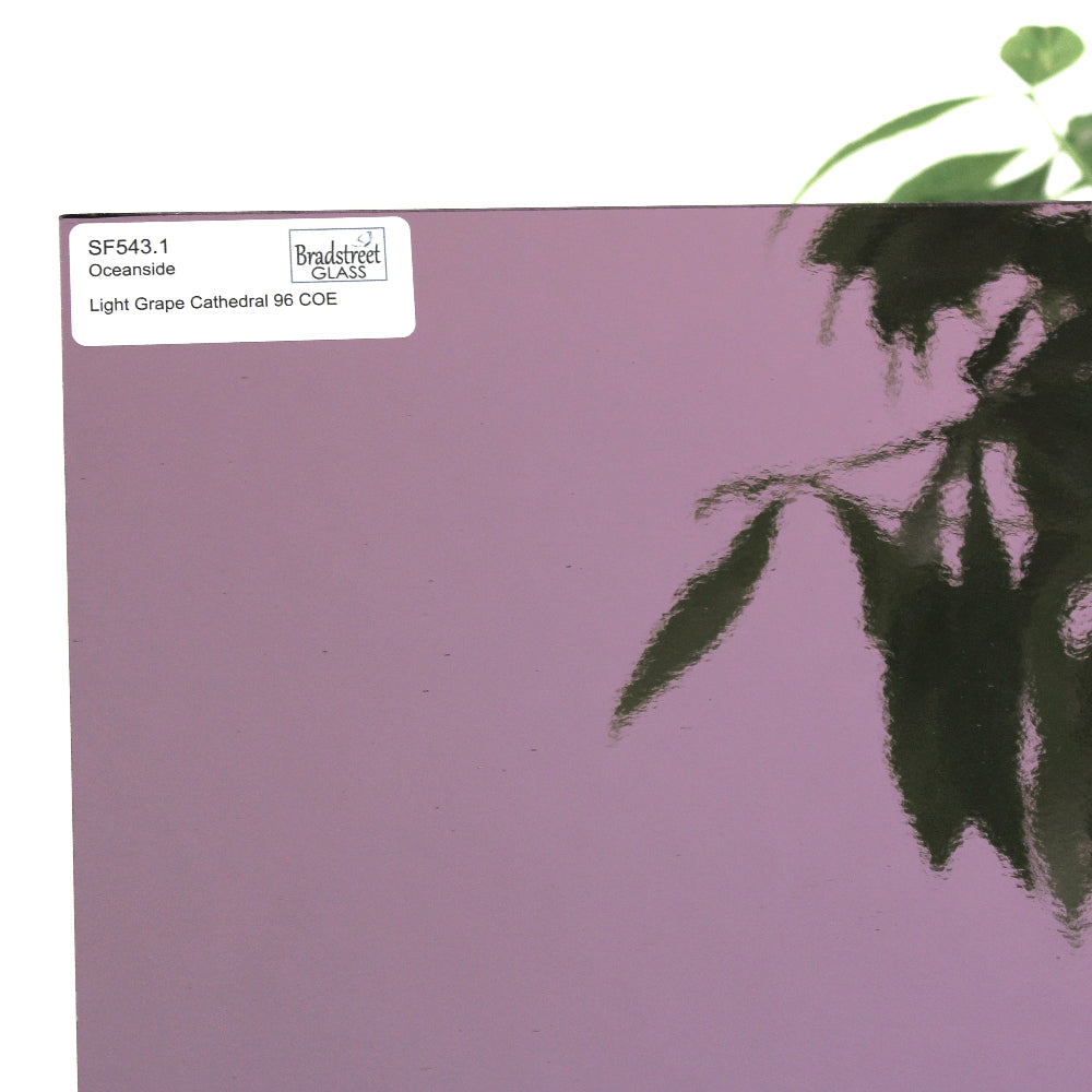 Oceanside SF543.1 Light Grape Cathedral Stained Glass Sheet. COE 96 Fusible art glass at Bradstreet Glass.