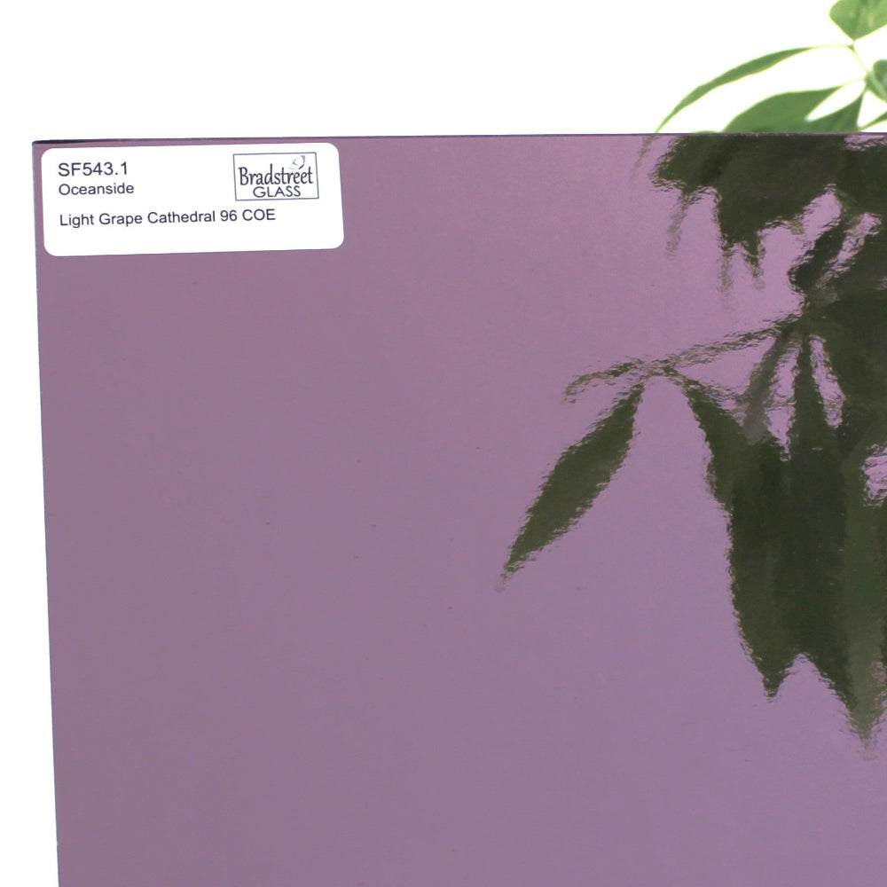 Oceanside SF543.1 Light Grape Cathedral Stained Glass Sheet. COE 96 Fusible art glass at Bradstreet Glass.