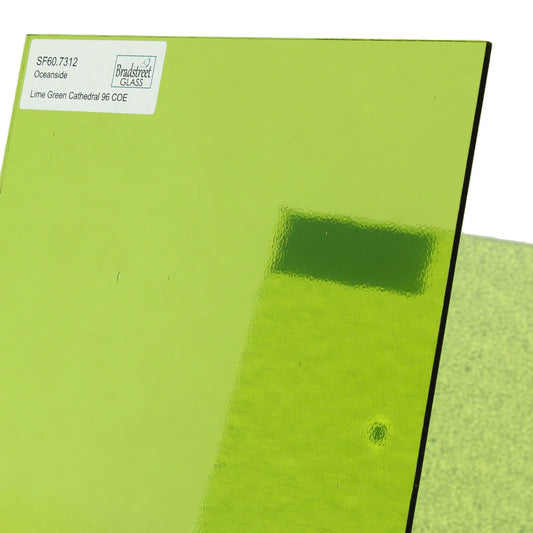 Lime Green Cathedral Stained Glass Sheet 96 COE Fusible Oceanside SF60.7312