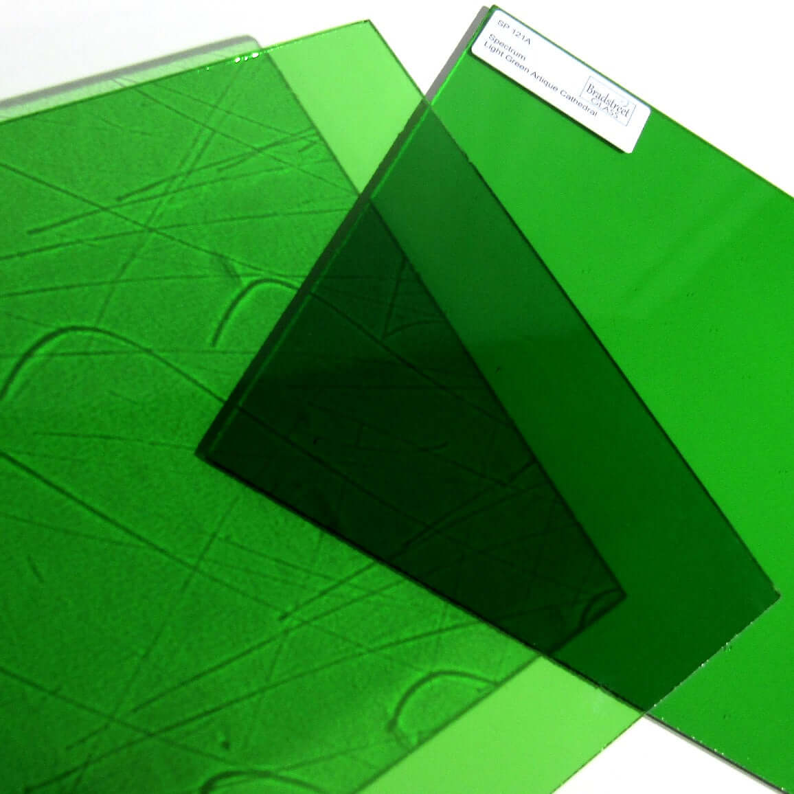  Bradstreet Glass Light Green Artique Stained Glass Sheet Spectrum 121A