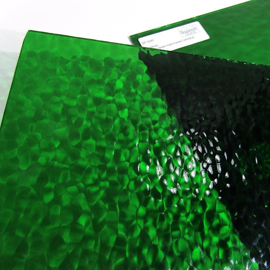Bradstreet Glass Medium Green Hammered Stained Glass Sheet Spectrum 123H