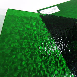 Medium Green Hammered Cathedral Stained Glass Sheet Spectrum 123H