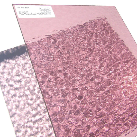  Bradstreet Glass Pale Purple Rough Rolled Stained Glass Sheet Oceanside SF140.8RR