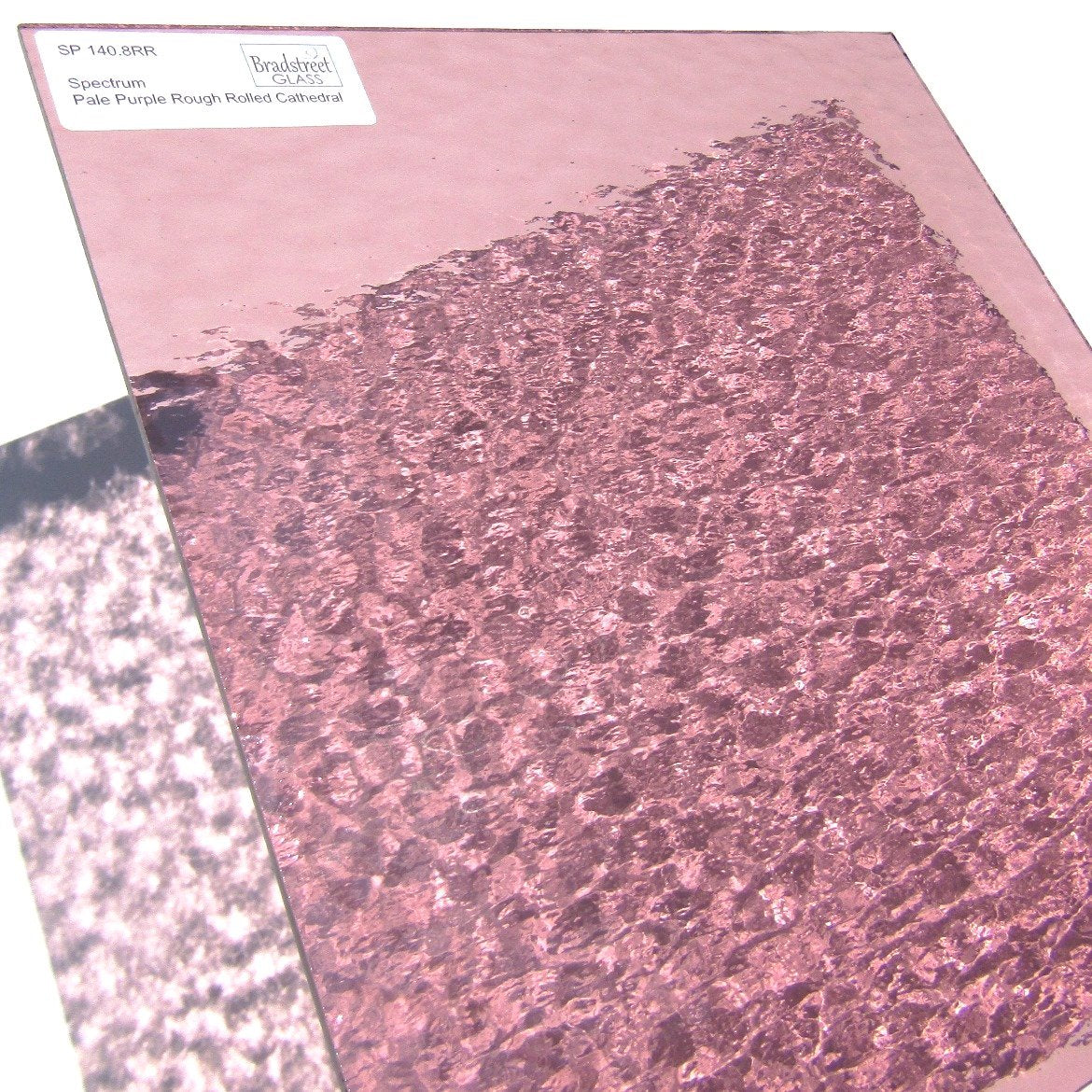 Bradstreet Glass Pale Purple Rough Rolled Stained Glass Sheet Oceanside SF140.8RR