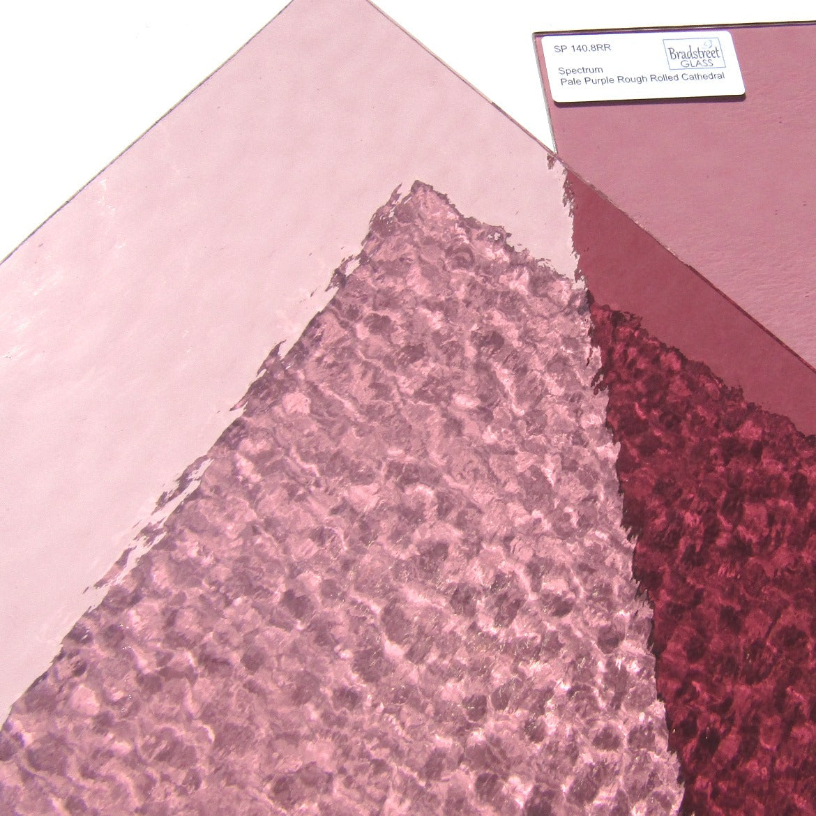 Bradstreet Glass Pale Purple Rough Rolled Stained Glass Sheet Oceanside SF140.8RR