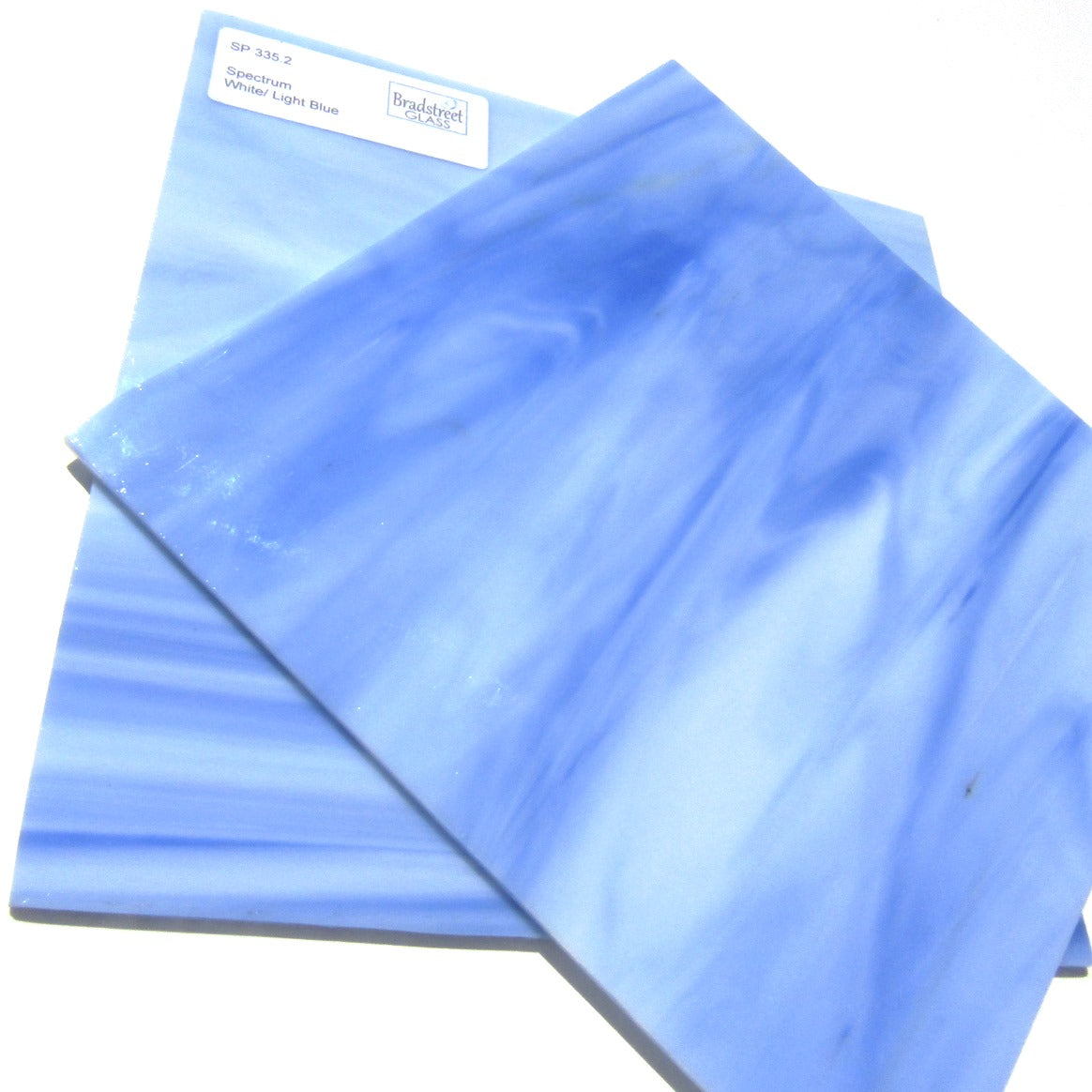 Bradstreet Glass White Light Blue Opal Stained Glass Sheet 96 COE Oceanside SF335.2