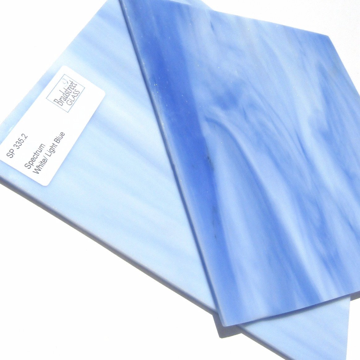 Bradstreet Glass White Light Blue Opal Stained Glass Sheet 96 COE Oceanside SF335.2