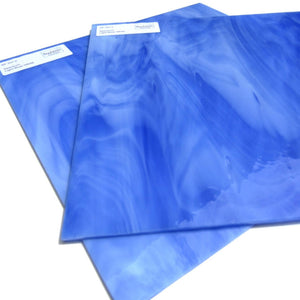 Spectrum SP 337.2 Stained Glass Sheet Light Blue White Opal Streaky Swirled Opaque
