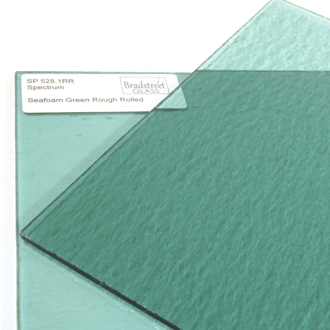 Seafoam Green Rough Rolled Cathedral Stained Glass Sheet Spectrum 528.1RR