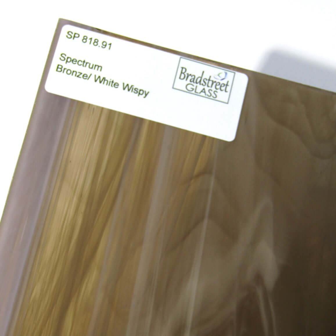 Bradstreet Glass Bronze White Wispy Stained Glass Sheet Spectrum 818.91