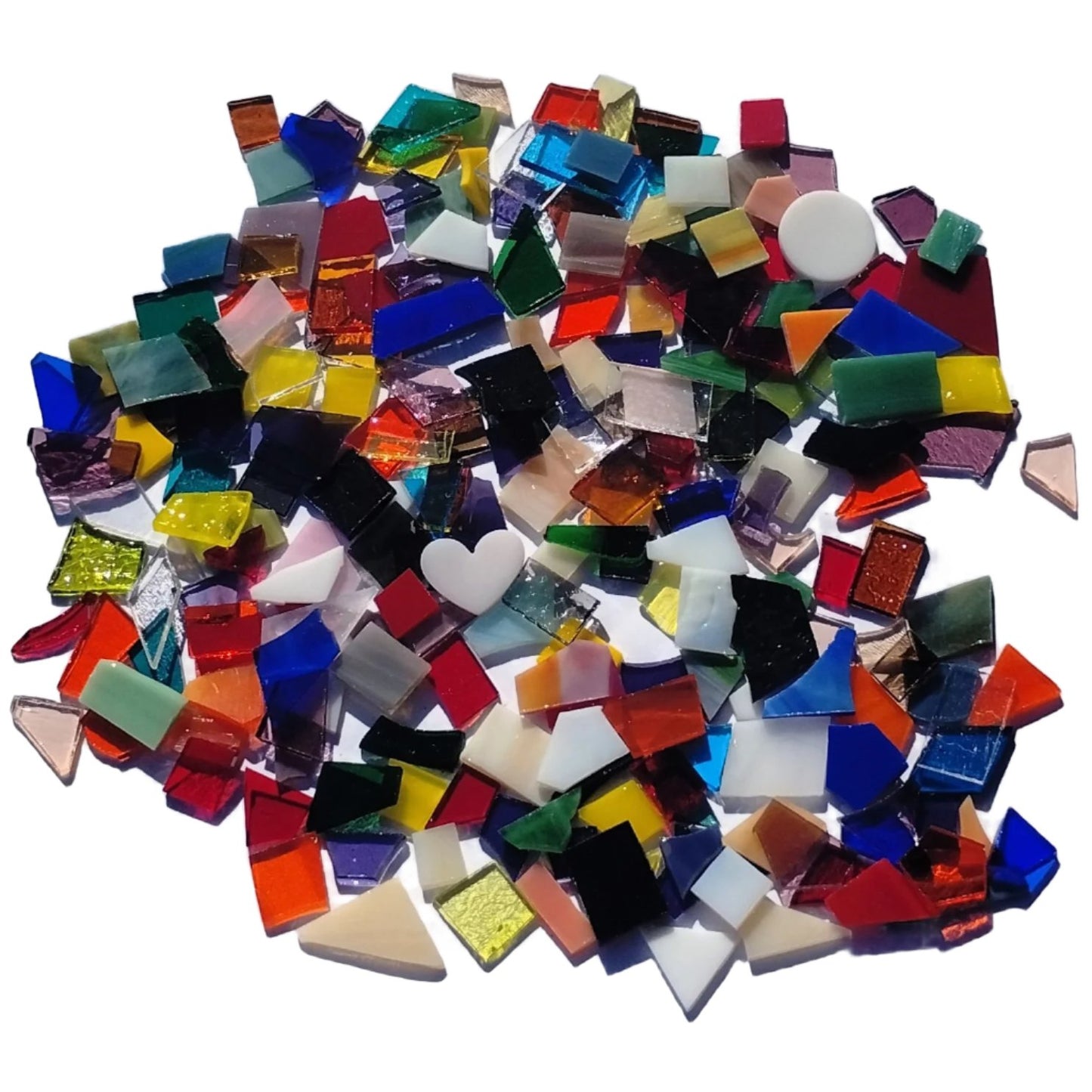 Assorted Small Stained Glass Scraps, Curated 1 lb Package of Reclaimed Shop Scrap Glass