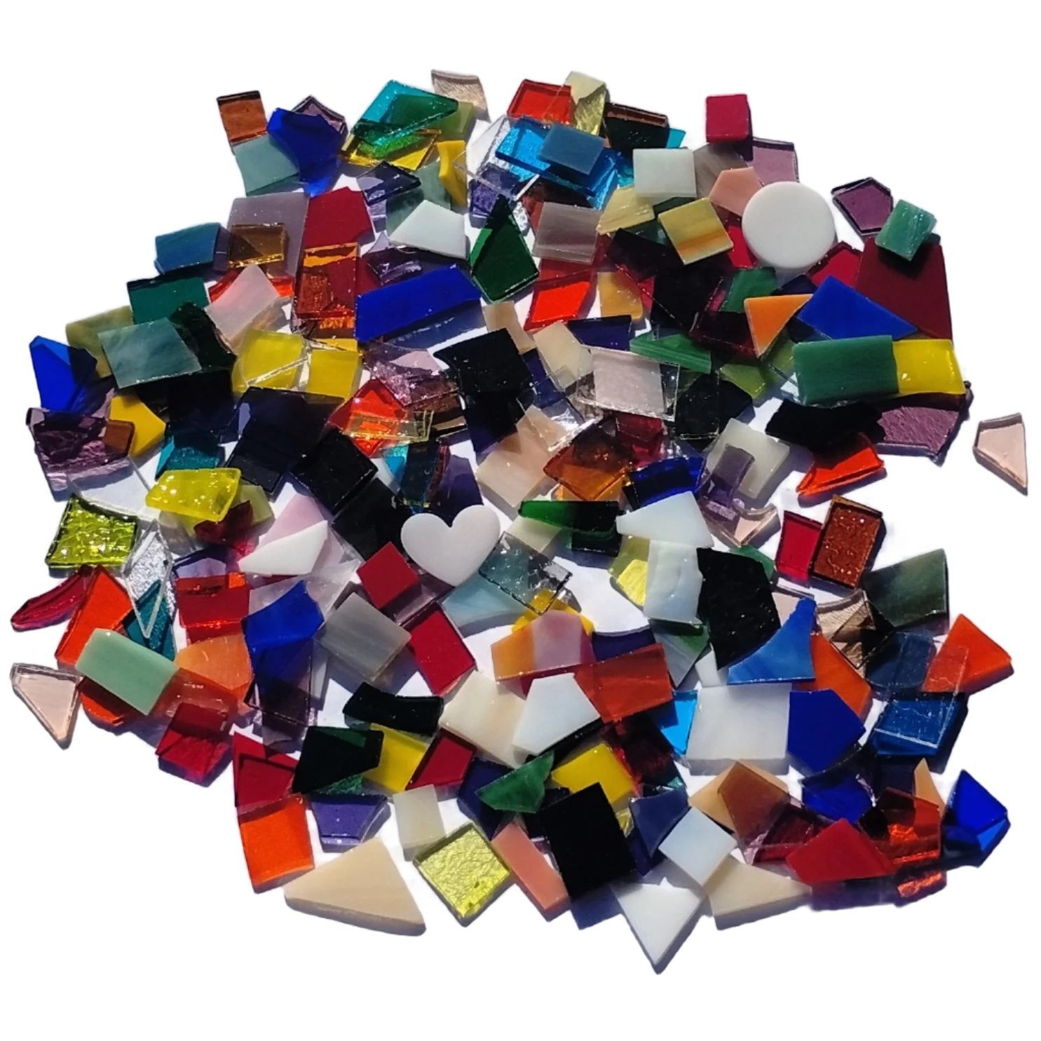 Assorted Small Stained Glass Scraps, Curated 1 lb Package of Reclaimed Shop Scrap Glass