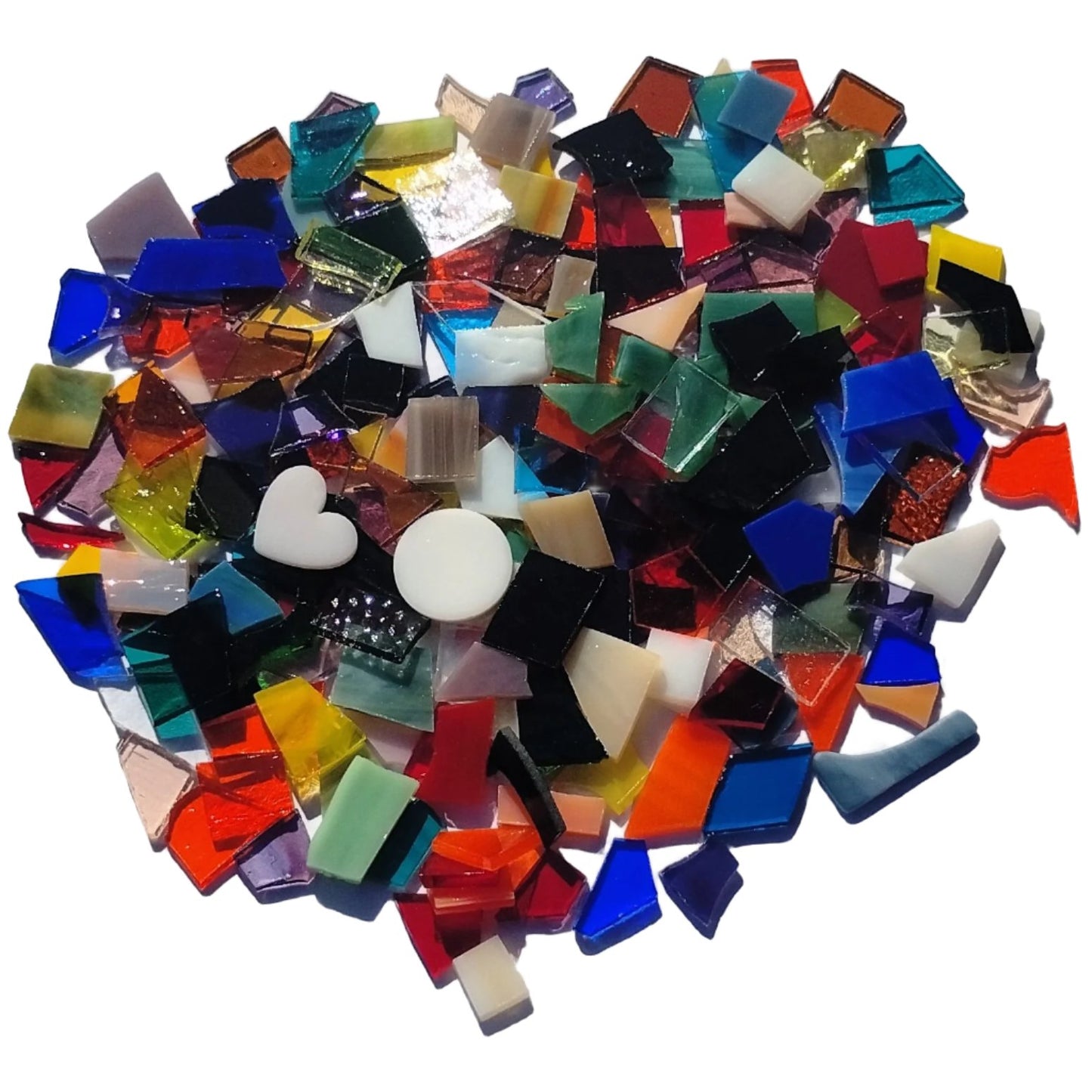 Assorted Small Stained Glass Scraps, Curated 1 lb Package of Reclaimed Shop Scrap Glass