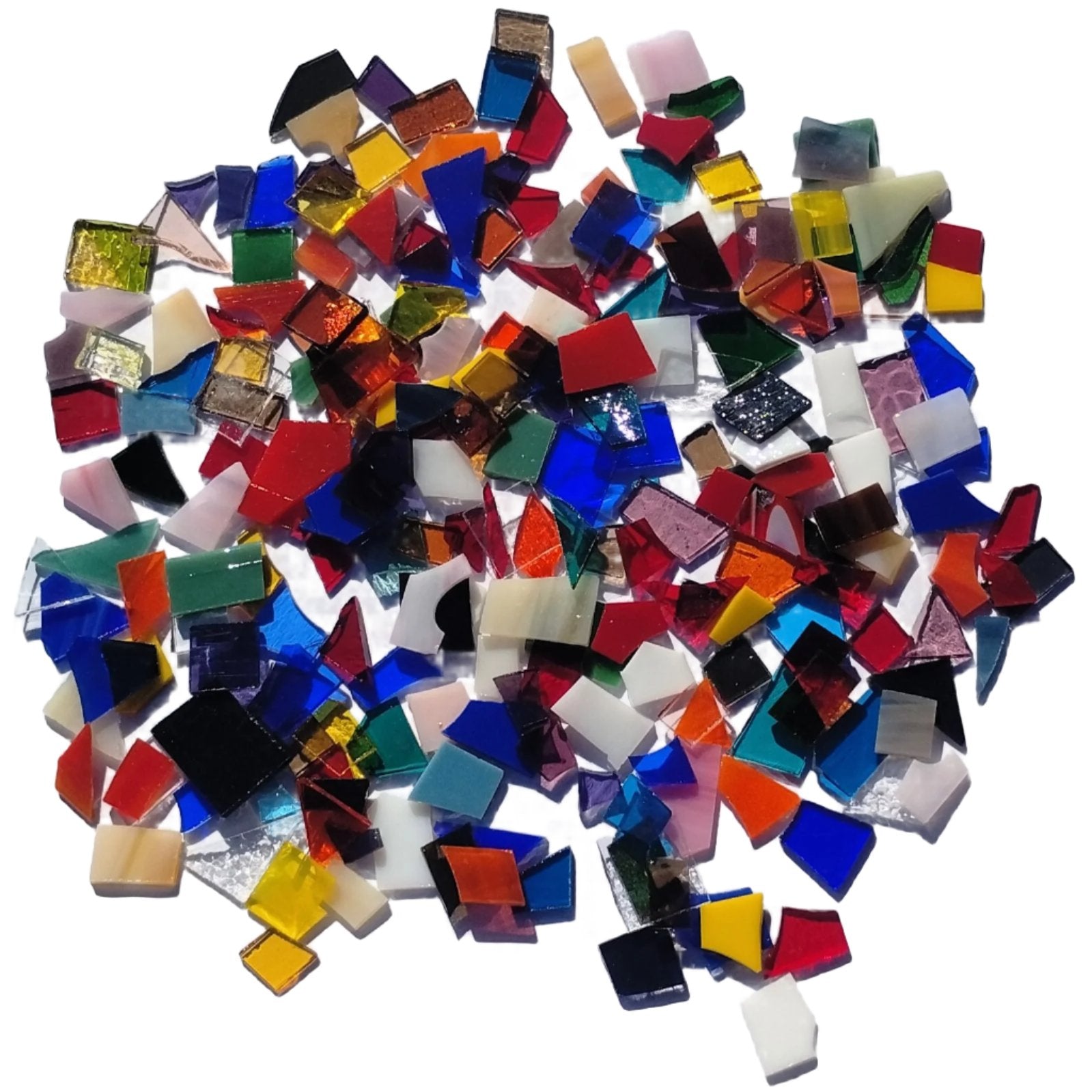 Assorted Small Stained Glass Scraps, Curated 1 lb Package of Reclaimed Shop Scrap Glass