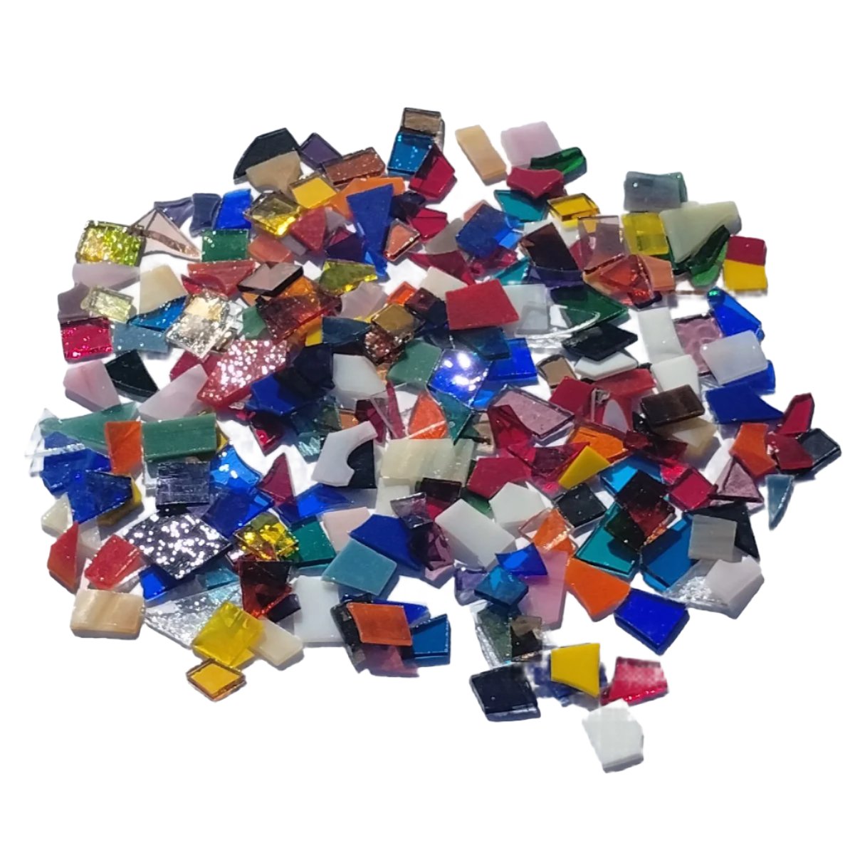 Assorted Small Stained Glass Scraps, Curated 1 lb Package of Reclaimed Shop Scrap Glass