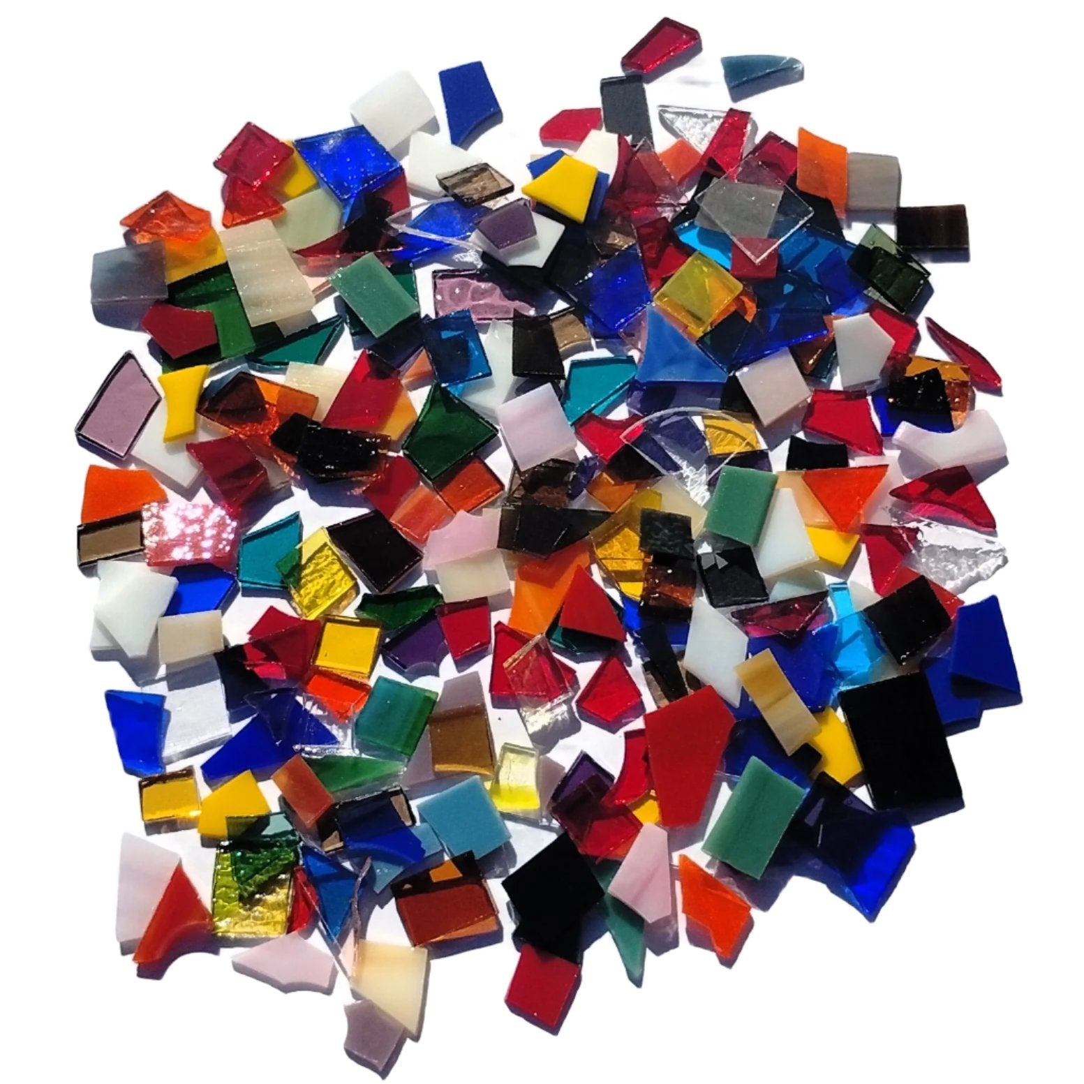 Assorted Small Stained Glass Scraps, Curated 1 lb Package of Reclaimed Shop Scrap Glass