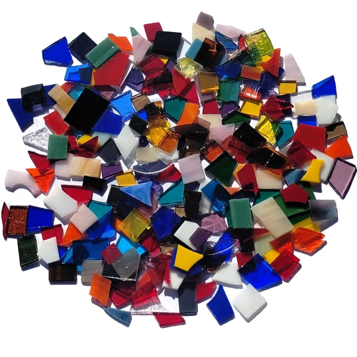Assorted Small Stained Glass Scraps, Curated 1 lb Package of Reclaimed Shop Scrap Glass