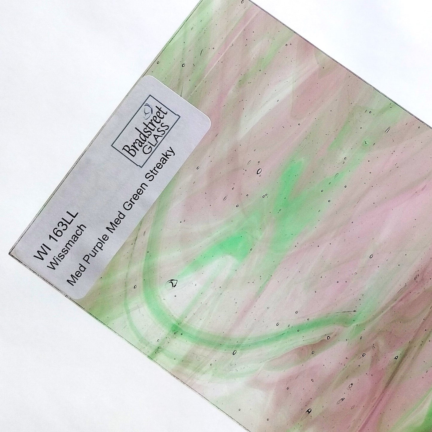 Medium Purple Medium Green Streaky Stained Glass Sheet Wissmach 163LL