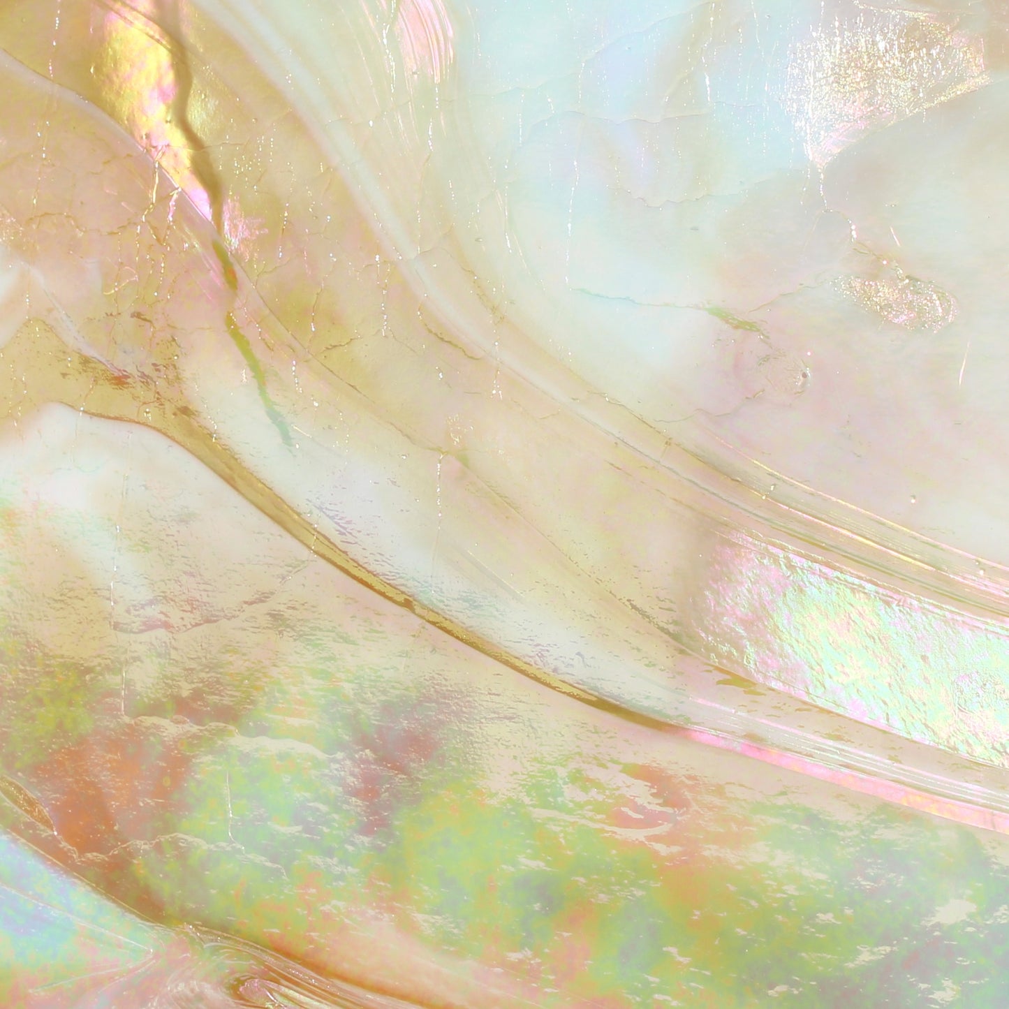 Medium Amber Opal Iridescent Stained Glass Sheet Dense Opaque Wissmach 58DIR