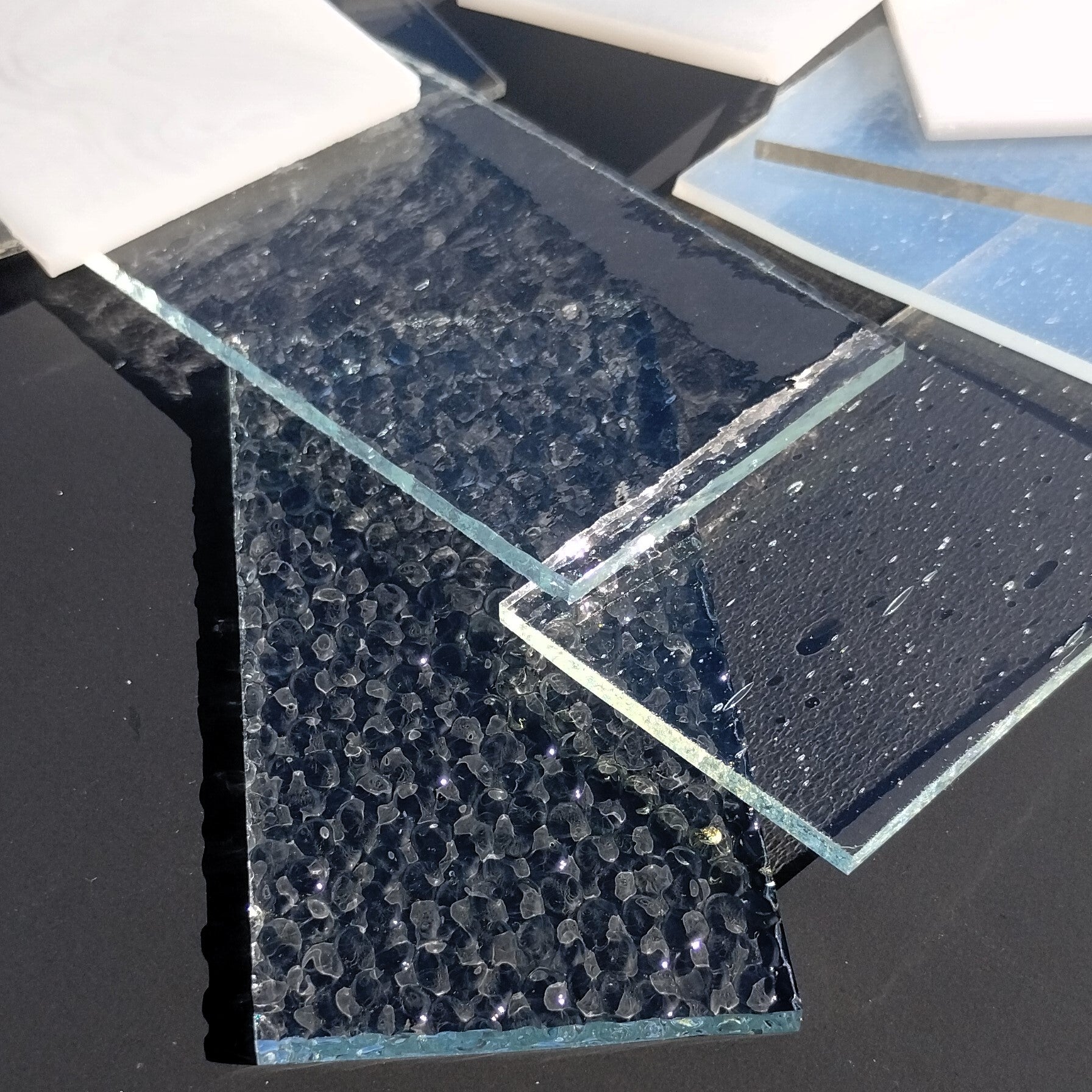 Clear and White Stained Glass Scraps, Assorted Glass Pieces 1 Lb Package