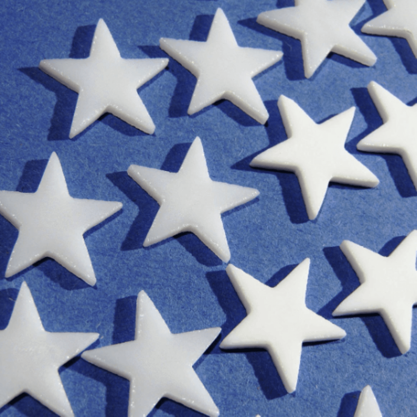 Precut Stained Glass Stars, 1.5" White Glass Stars 96 COE for Fusing, Mosaics, Jewelry, Stained Glass