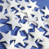 Precut Stained Glass Stars, 1.5" White Glass Stars 96 COE for Fusing, Mosaics, Jewelry, Stained Glass