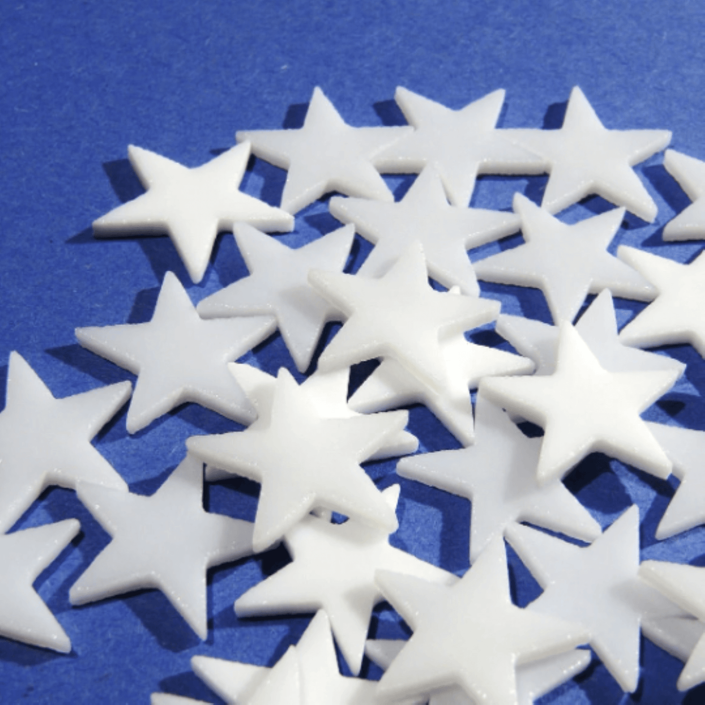 Precut Stained Glass Stars, 1.5" White Glass Stars 96 COE for Fusing, Mosaics, Jewelry, Stained Glass