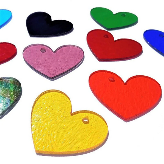 Precut 3" Stained Glass Hearts with Holes Drilled for Hanging, Bradstreet Glass