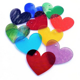 Precut 3" Stained Glass Hearts with Holes Drilled for Hanging, Bradstreet Glass