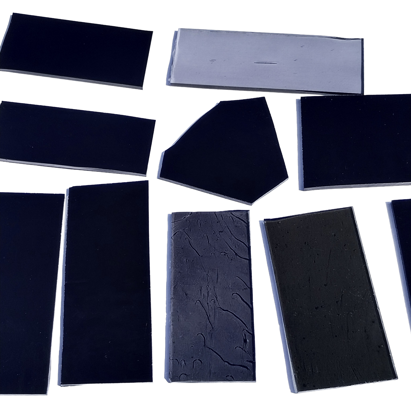 Assorted Black and Gray Stained Glass Scrap Pieces, Curated 1 lb Package. Hand picked, sorted by color, clean. Black, gray art glass assortment perfect for stained glass and mosaic art. Ships carefully in 1 business day. Free shipping available.