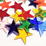 Precut Stained Glass 1.5" Stars, Assorted Colors, Package of 10 or 20