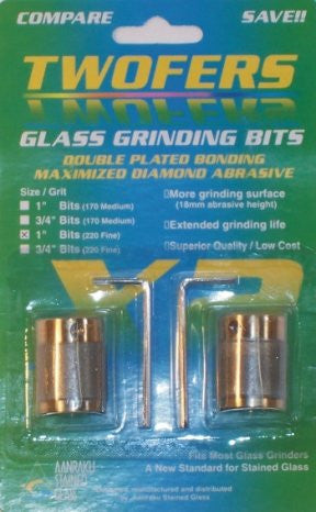 TWO PACK 1 Inch Fine 220 Grit Universal Diamond Grinding Bit for Stained Glass Grinders Aaranku Twofers
