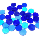 Blue Precut Stained Glass Circles, 1" Blue Glass Circles for Mosaics, Jewelry, Stained Glass Art