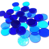 Blue Precut Stained Glass Circles, 1" Blue Glass Circles for Mosaics, Jewelry, Stained Glass Art