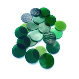 Green Precut 1" Stained Glass Circles, Package of 10 or 20