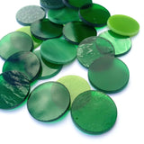 Green Precut 1" Stained Glass Circles, Package of 10 or 20