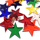 Precut Stained Glass 1.5" Stars, Assorted Colors, Package of 10 or 20