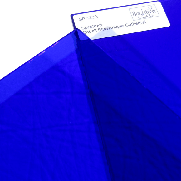 Cobalt Blue Artique Stained Glass Sheet Spectrum 136A