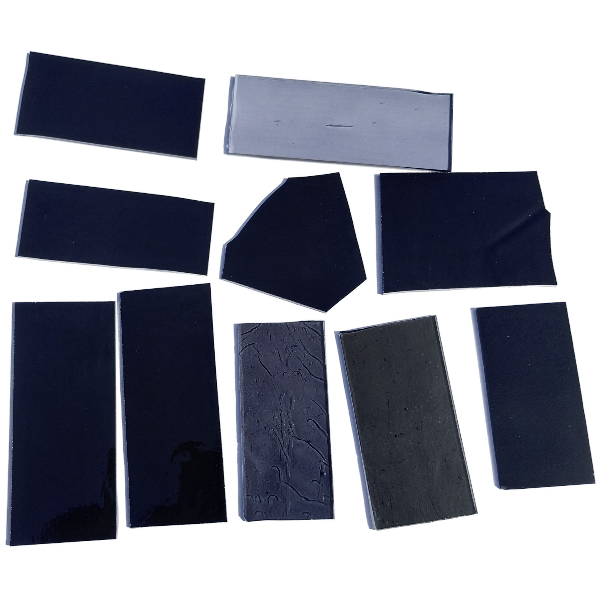 Bradstreet Glass Black and Gray Stained Glass Scraps, Curated 1 lb Package of Reclaimed Shop Scrap Glass