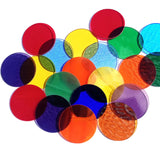 Precut Stained Glass Circles, 2" Diameter Glass Circles in Assorted Colors, Glass Art Supplies