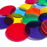 Precut Stained Glass Circles, 2" Diameter Glass Circles in Assorted Colors, Glass Art Supplies