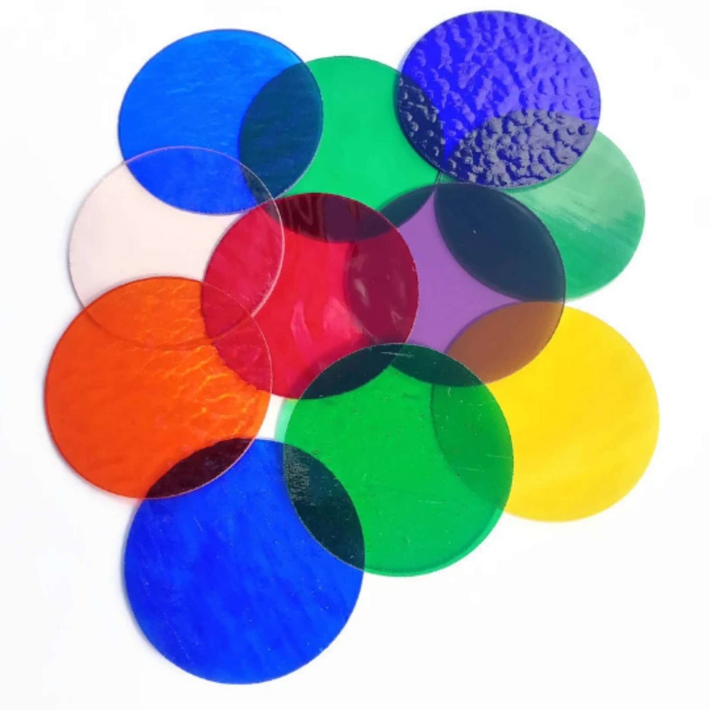 Precut Stained Glass Circles, 3" Diameter Glass Circles in Assorted Colors
