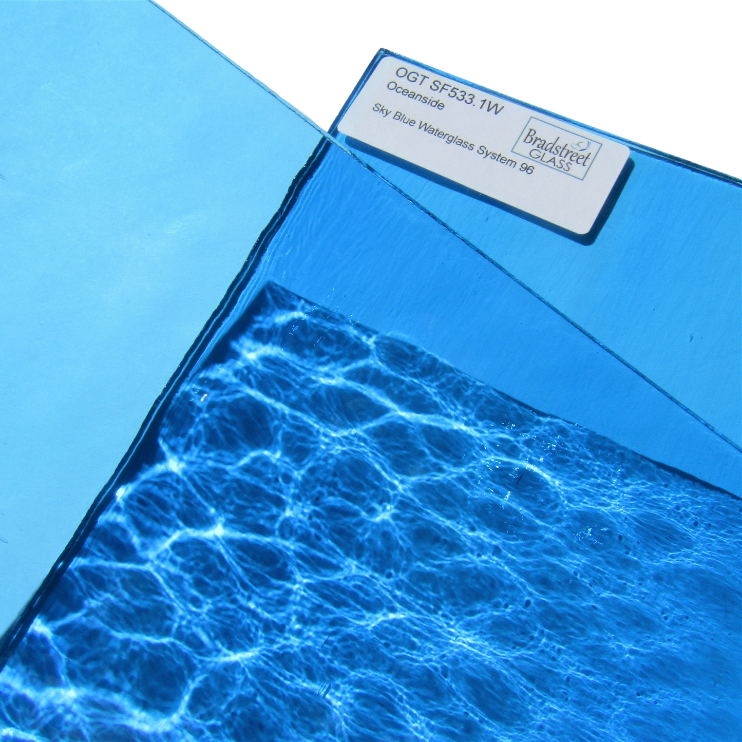 Bradstreet Glass Sky Blue Waterglass Stained Glass Sheet 96 COE Fusible Oceanside SF533.1W