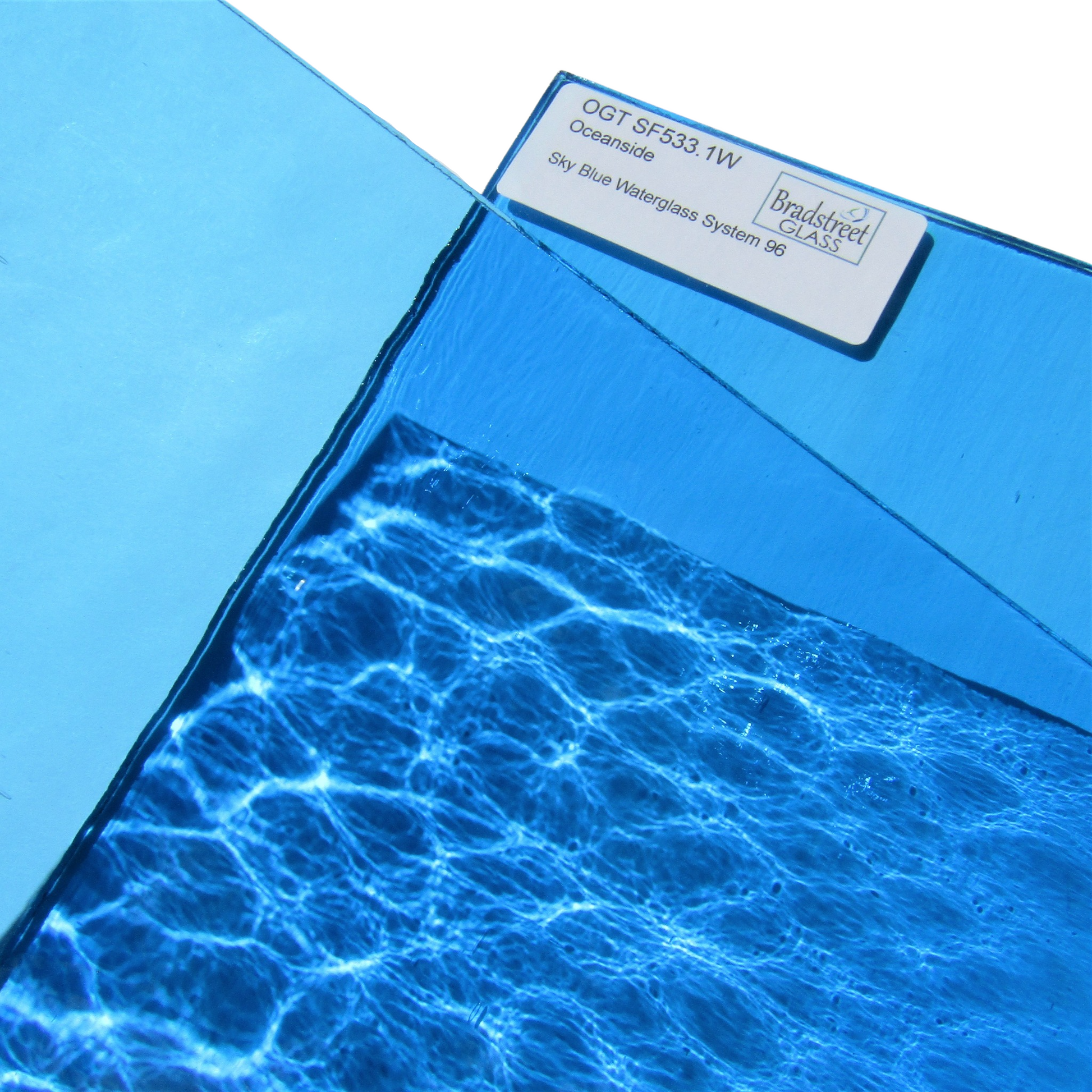Bradstreet Glass Sky Blue Waterglass Stained Glass Sheet 96 COE Fusible Oceanside SF533.1W