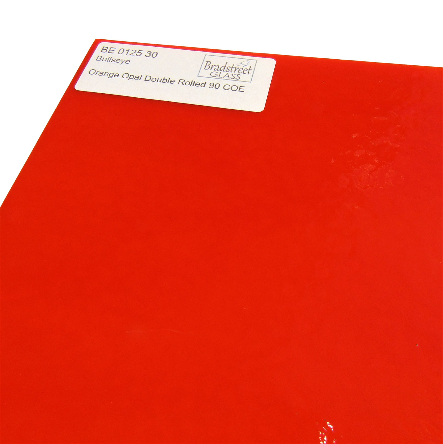 Bradstreet Glass Orange Opal Stained Glass Sheet Opaque Double Roll 90 COE Bullseye 0125 30F