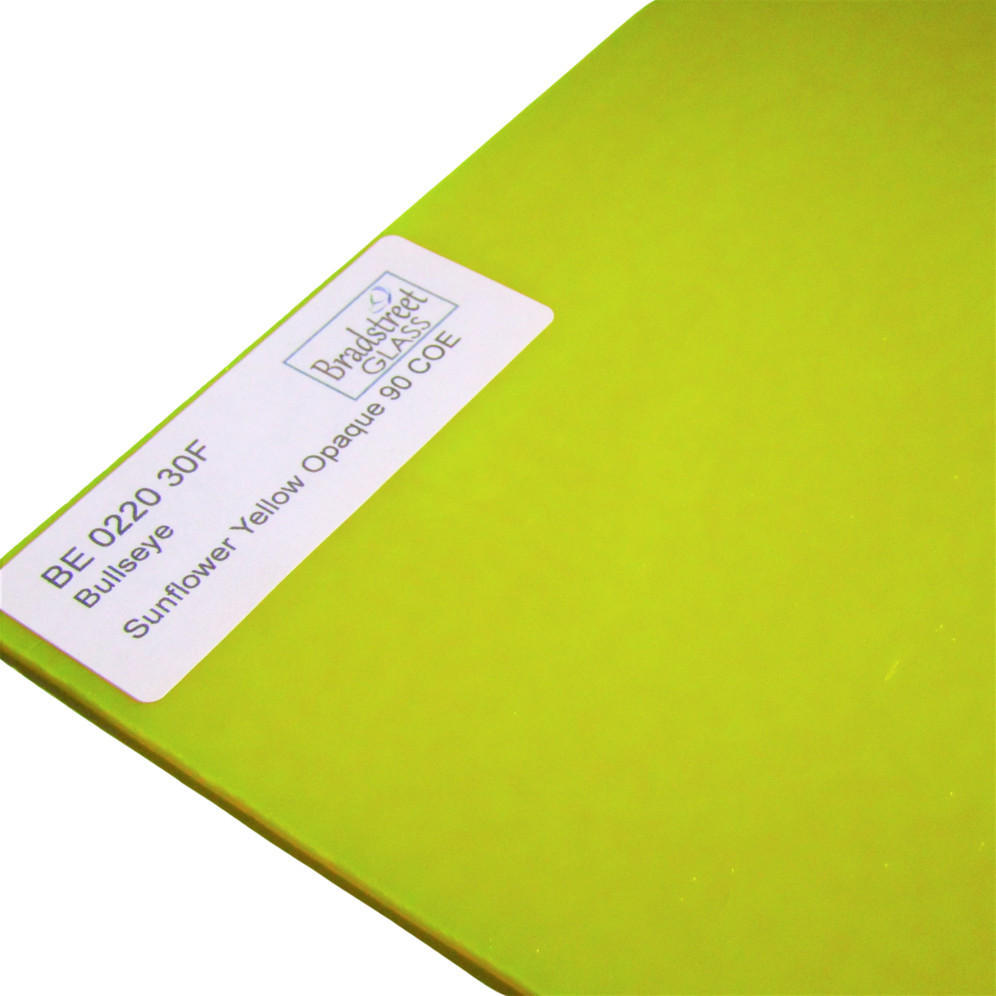 Sunflower Yellow Fusible Stained Glass Sheet Opaque 90 COE Bullseye 0220 30F