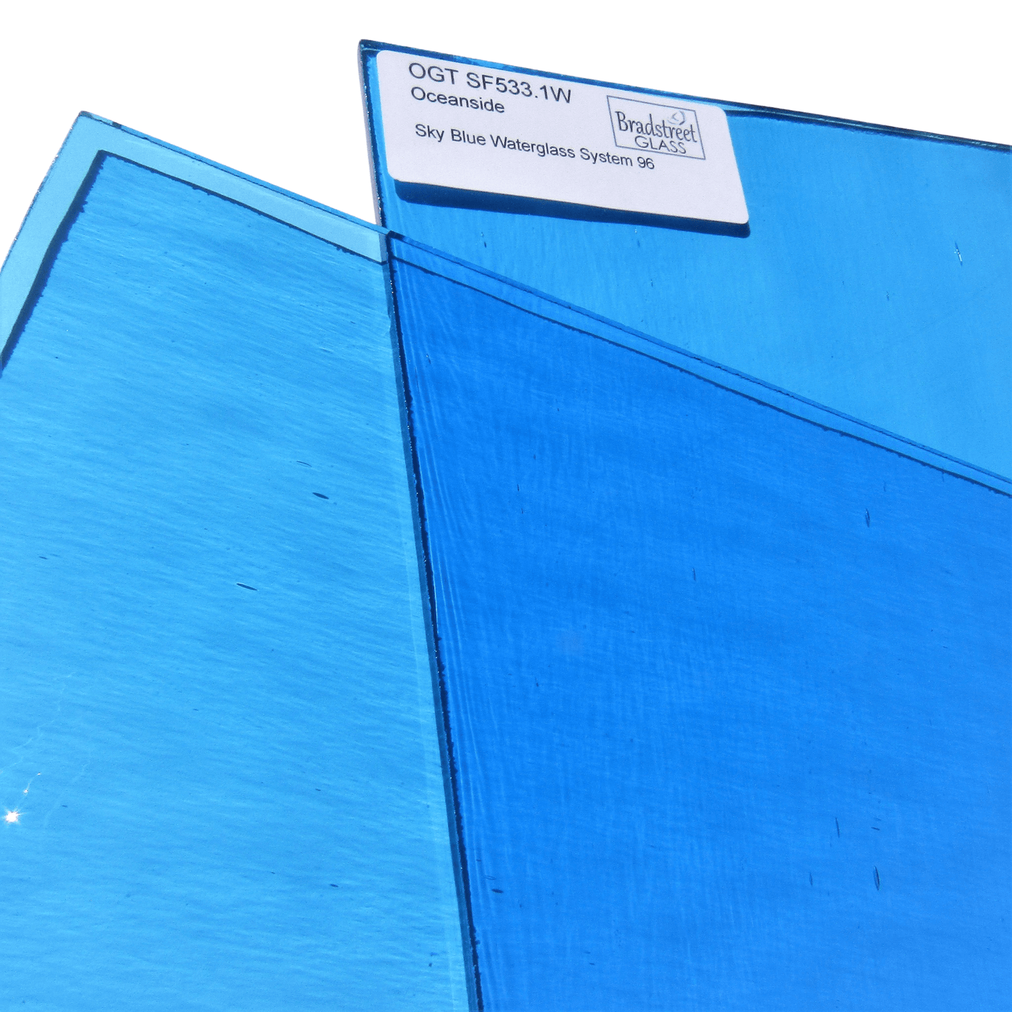  Bradstreet Glass Sky Blue Waterglass Stained Glass Sheet 96 COE Fusible Oceanside SF533.1W