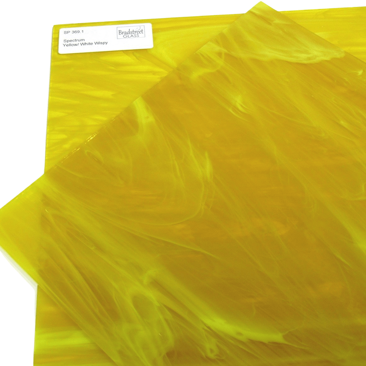 Yellow White Wispy 96 COE Stained Glass Sheet Fusible Oceanside SF369.1