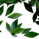 Precut Stained Glass Green Leaves, Mosaic Greenery, Package of 20 Glass Pieces
