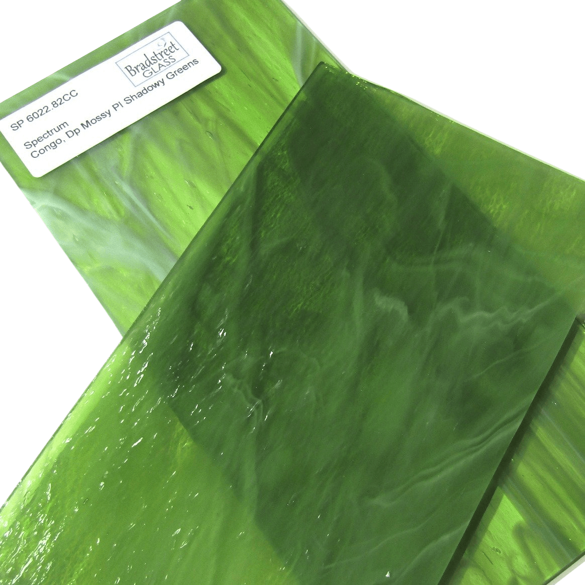 Congo Pearl Opal, Deep Mossy Shadowy Green COE 96 Stained Glass Sheet Fusible Oceanside SF6022.82CC